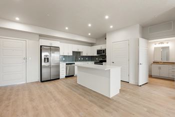 White furniture in kitchen